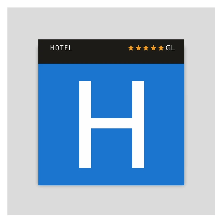 CN05  Placa distintivo - Hotel cinco estrellas gran lujo