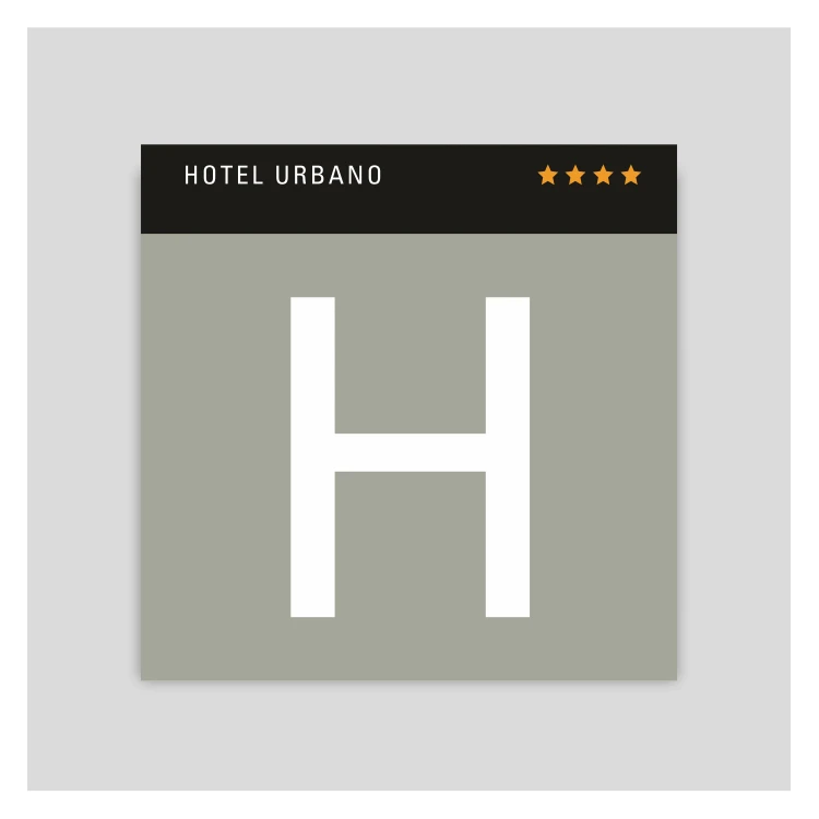 CN14 - Placa distintivo - Hotel urbano cuatro estrellas